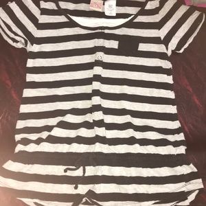 Gray and Black Striped Shirt